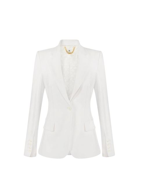 Double-stretch crepe jacket with raw-cut motifs ELISABETTA FRANCHI | GI21661E2.360